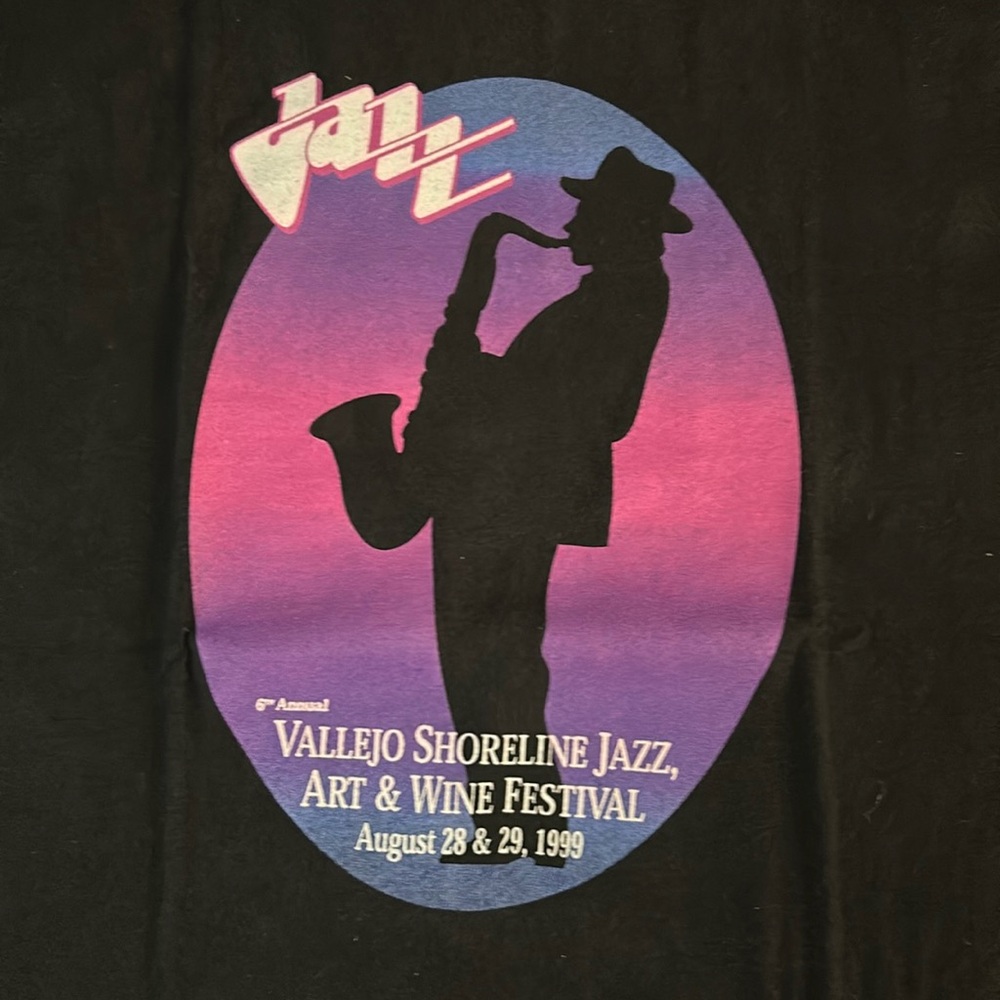 6th Annual Vallejo Shoreline Jazz, Art & Wine Festival 1999 Tee Shirt